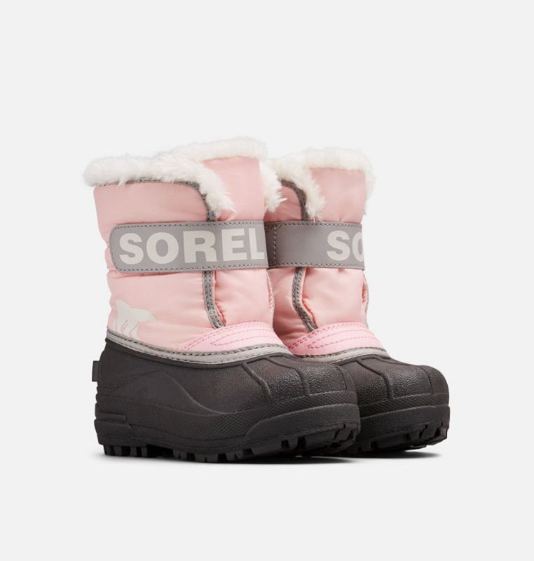 Kids Snow Boots Pink/Black - Sorel Childrens Commander™ - 590623-ZRI